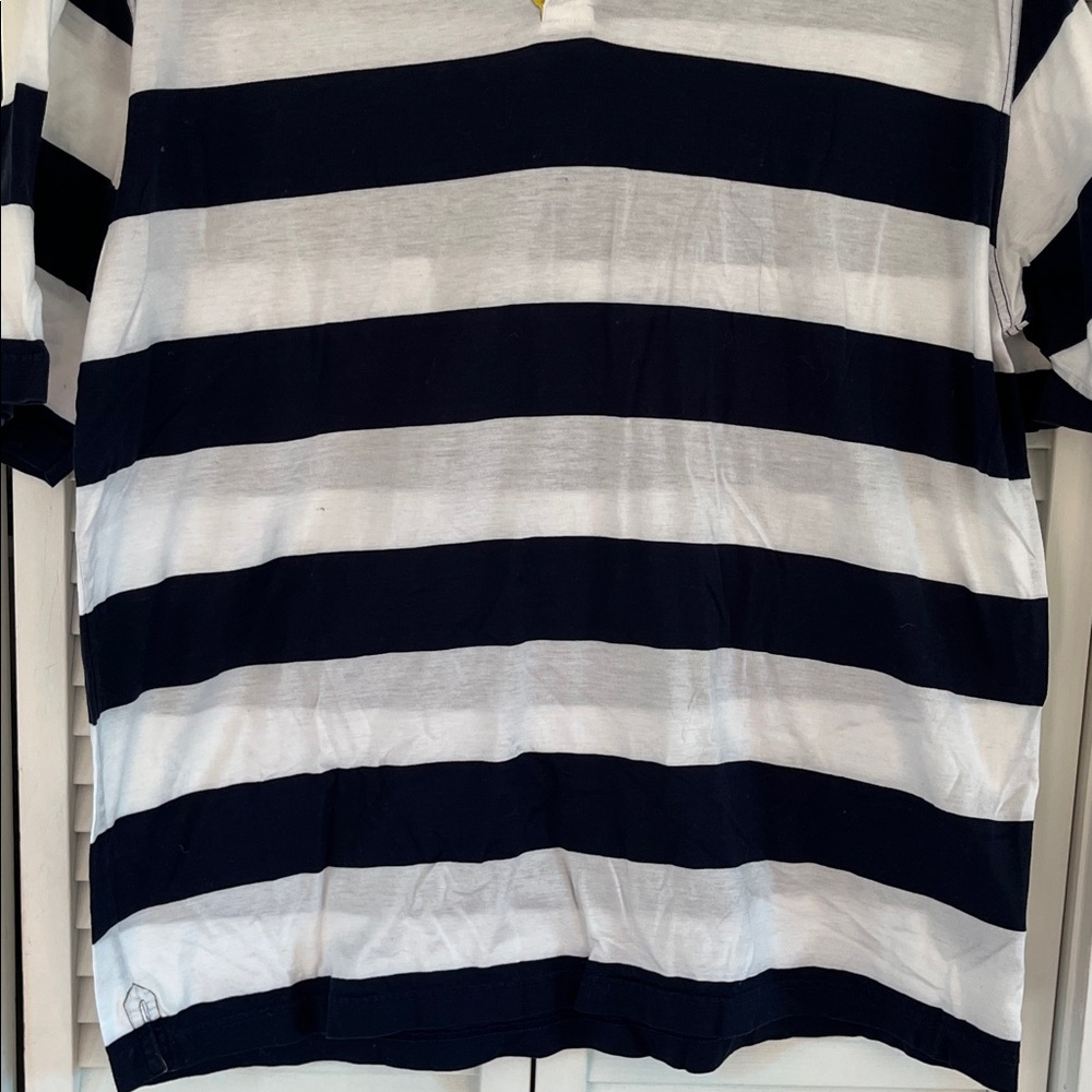 Burberry Golf Polo Shirt Sz XL Navy and White Logo - Picture 3 of 8